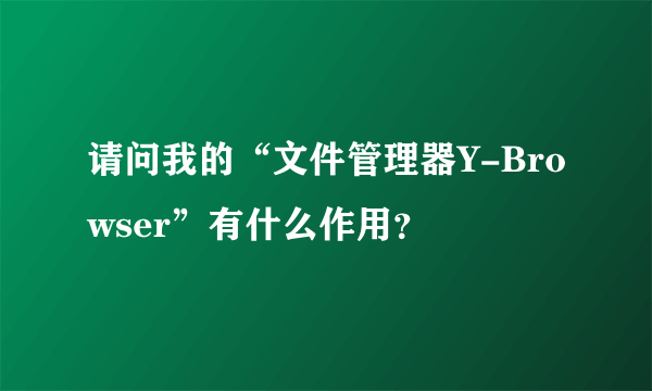 请问我的“文件管理器Y-Browser”有什么作用？