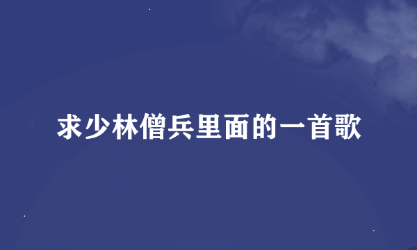 求少林僧兵里面的一首歌