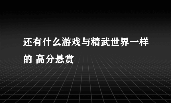 还有什么游戏与精武世界一样的 高分悬赏