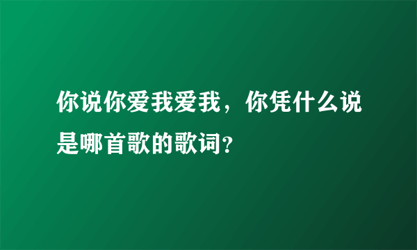 你说你爱我爱我，你凭什么说是哪首歌的歌词？