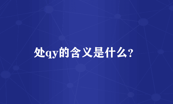 处qy的含义是什么？