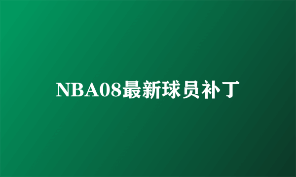 NBA08最新球员补丁