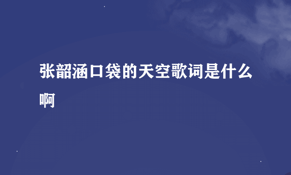 张韶涵口袋的天空歌词是什么啊