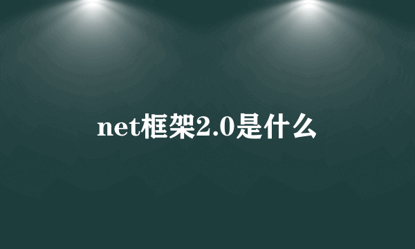 net框架2.0是什么