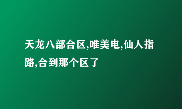 天龙八部合区,唯美电,仙人指路,合到那个区了