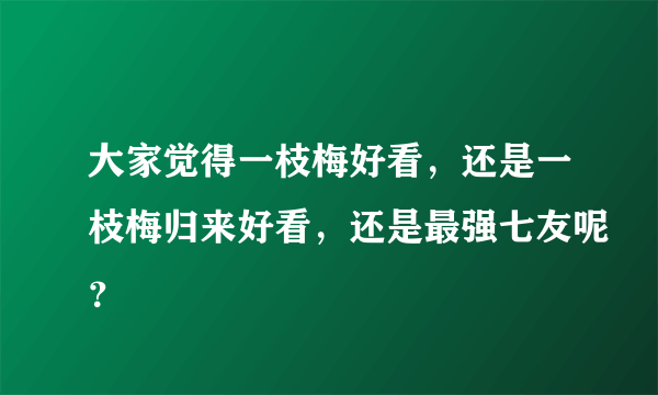 大家觉得一枝梅好看，还是一枝梅归来好看，还是最强七友呢？