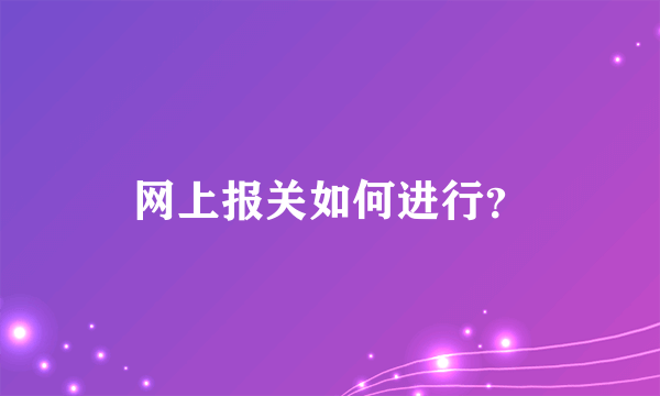 网上报关如何进行？