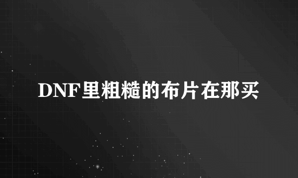 DNF里粗糙的布片在那买