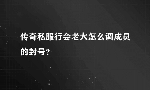 传奇私服行会老大怎么调成员的封号？