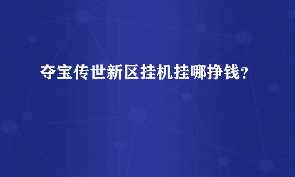 夺宝传世新区挂机挂哪挣钱？