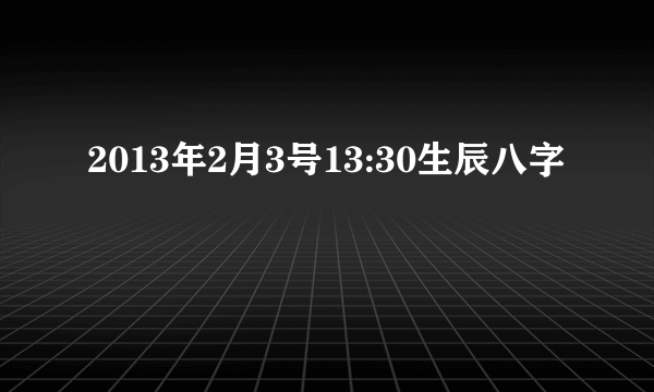 2013年2月3号13:30生辰八字