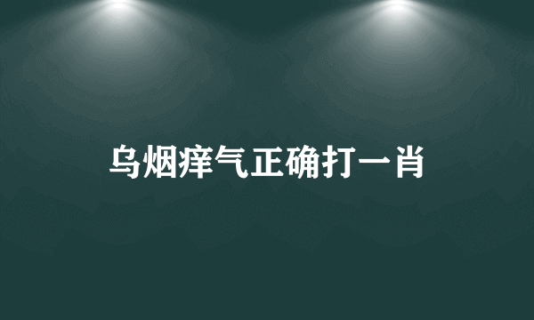 乌烟痒气正确打一肖