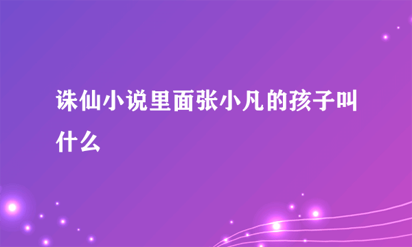 诛仙小说里面张小凡的孩子叫什么