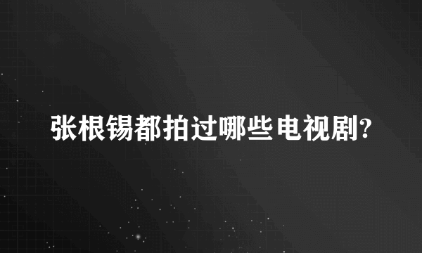 张根锡都拍过哪些电视剧?