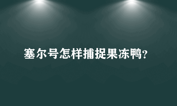 塞尔号怎样捕捉果冻鸭？