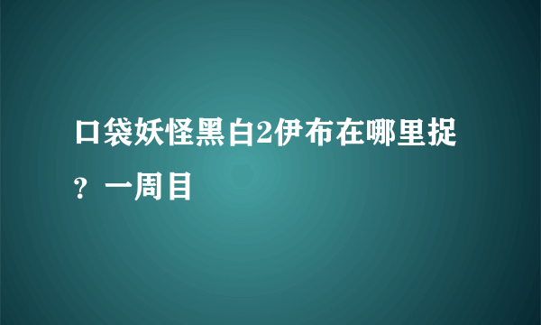 口袋妖怪黑白2伊布在哪里捉？一周目