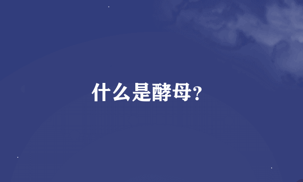 什么是酵母？