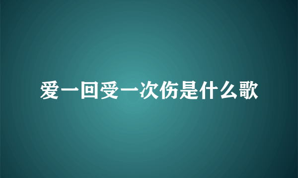 爱一回受一次伤是什么歌