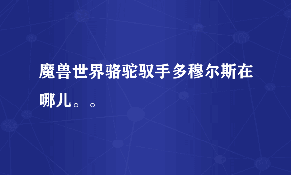 魔兽世界骆驼驭手多穆尔斯在哪儿。。