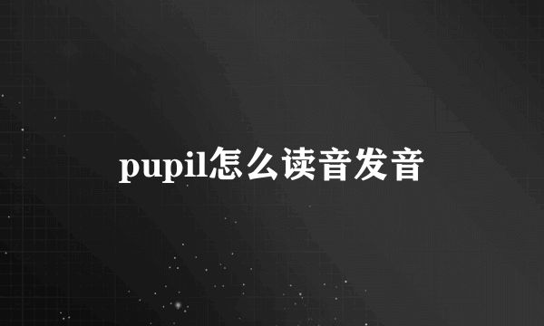 pupil怎么读音发音