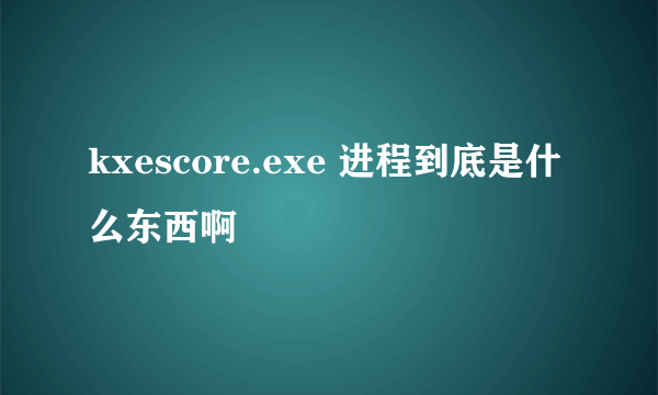 kxescore.exe 进程到底是什么东西啊