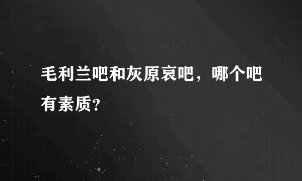 毛利兰吧和灰原哀吧，哪个吧有素质？