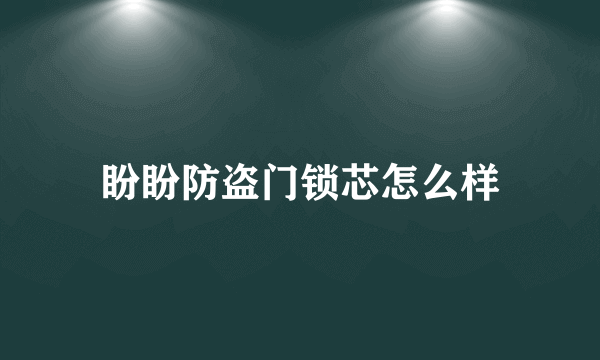 盼盼防盗门锁芯怎么样