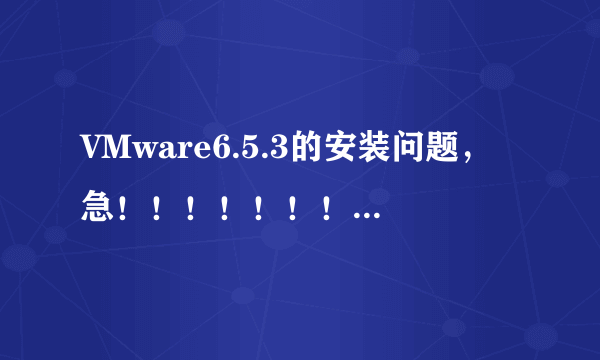 VMware6.5.3的安装问题，急！！！！！！！！！！！！