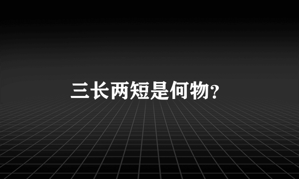 三长两短是何物？