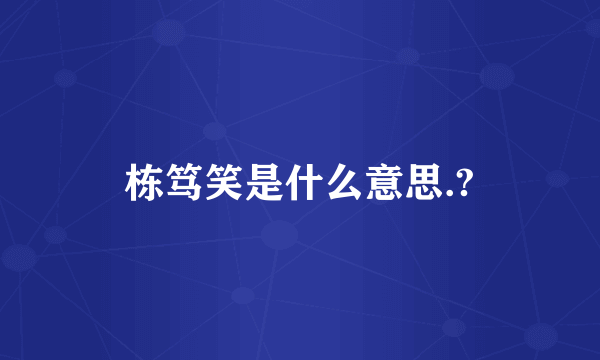 栋笃笑是什么意思.?