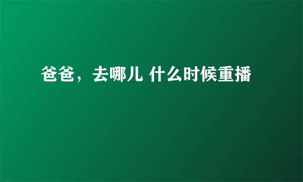 爸爸，去哪儿 什么时候重播