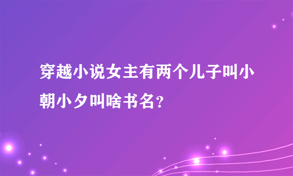 穿越小说女主有两个儿子叫小朝小夕叫啥书名？