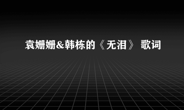 袁姗姗&韩栋的《无泪》 歌词