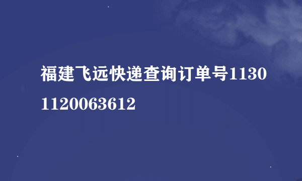 福建飞远快递查询订单号11301120063612