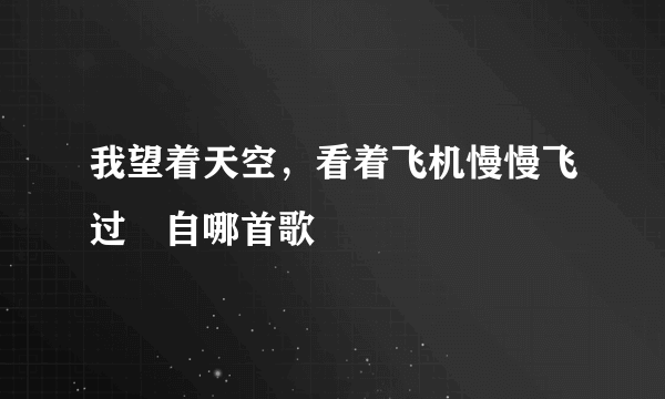 我望着天空，看着飞机慢慢飞过岀自哪首歌