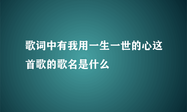 歌词中有我用一生一世的心这首歌的歌名是什么