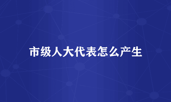 市级人大代表怎么产生