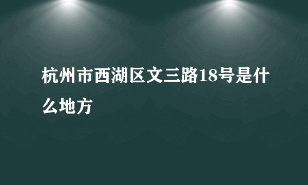 杭州市西湖区文三路18号是什么地方