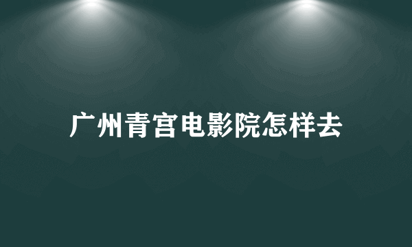 广州青宫电影院怎样去