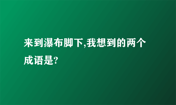 来到瀑布脚下,我想到的两个成语是?