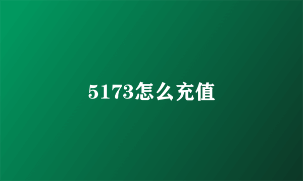 5173怎么充值