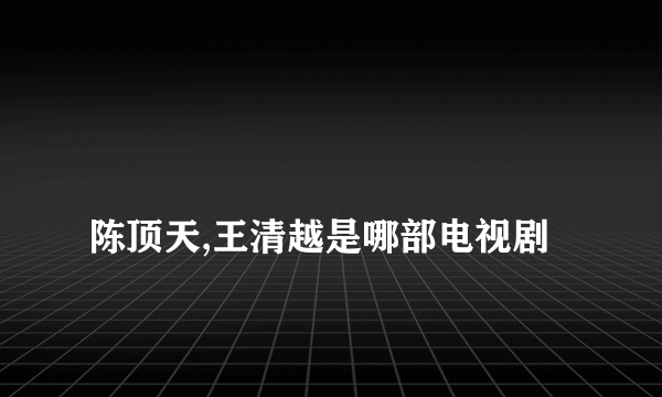 
陈顶天,王清越是哪部电视剧

