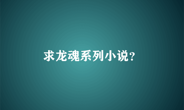 求龙魂系列小说？