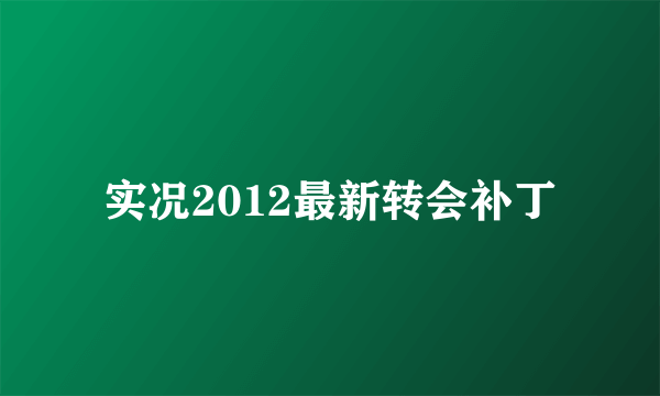 实况2012最新转会补丁