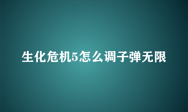 生化危机5怎么调子弹无限