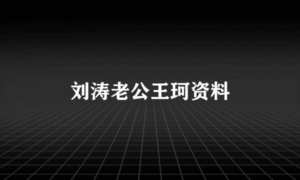 刘涛老公王珂资料