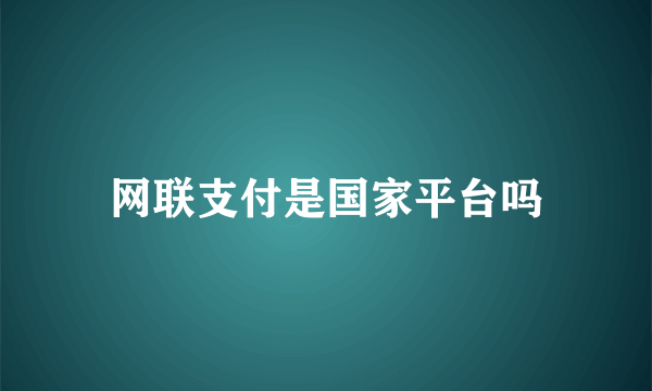 网联支付是国家平台吗