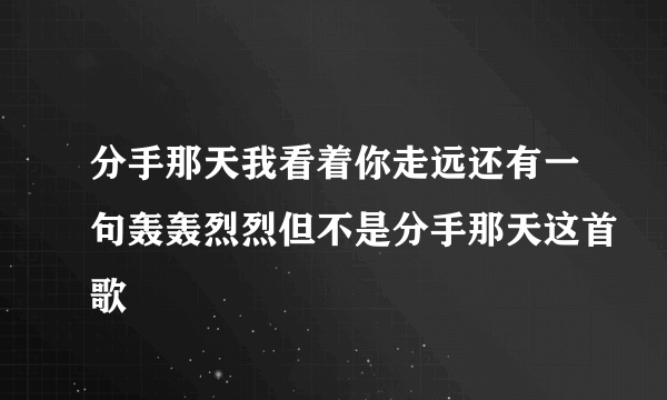 分手那天我看着你走远还有一句轰轰烈烈但不是分手那天这首歌