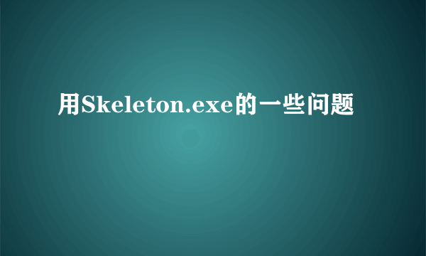 用Skeleton.exe的一些问题