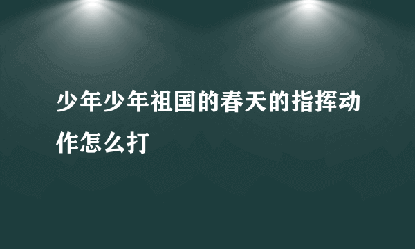 少年少年祖国的春天的指挥动作怎么打